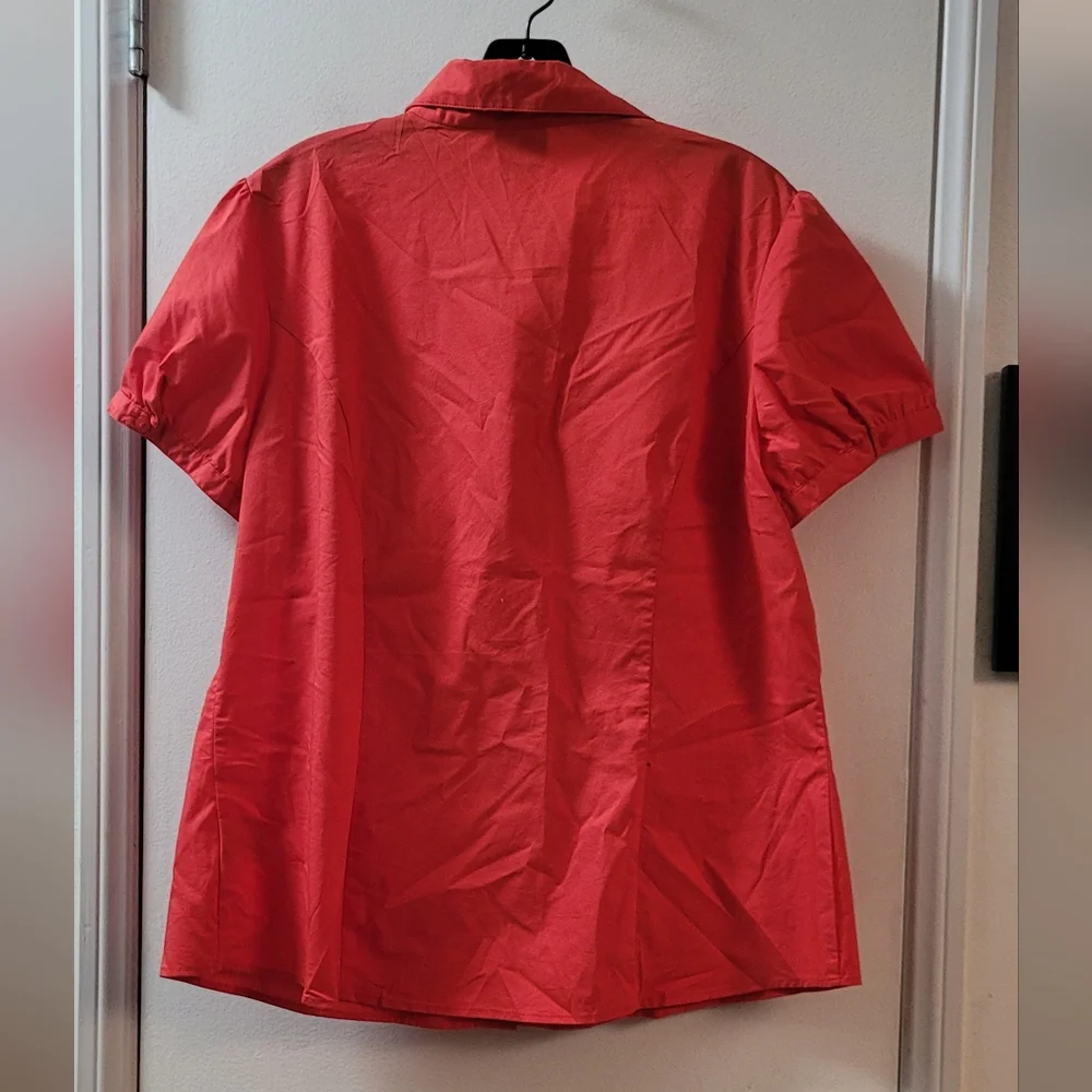 Puff short sleeve button-down stretch shirt - Picture 5 of 5